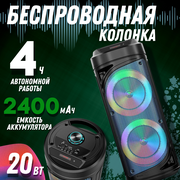 Портативная колонка ZQS-6212 с Bluetooth, USB, MicroSD, FM, пультом ДУ и караоке