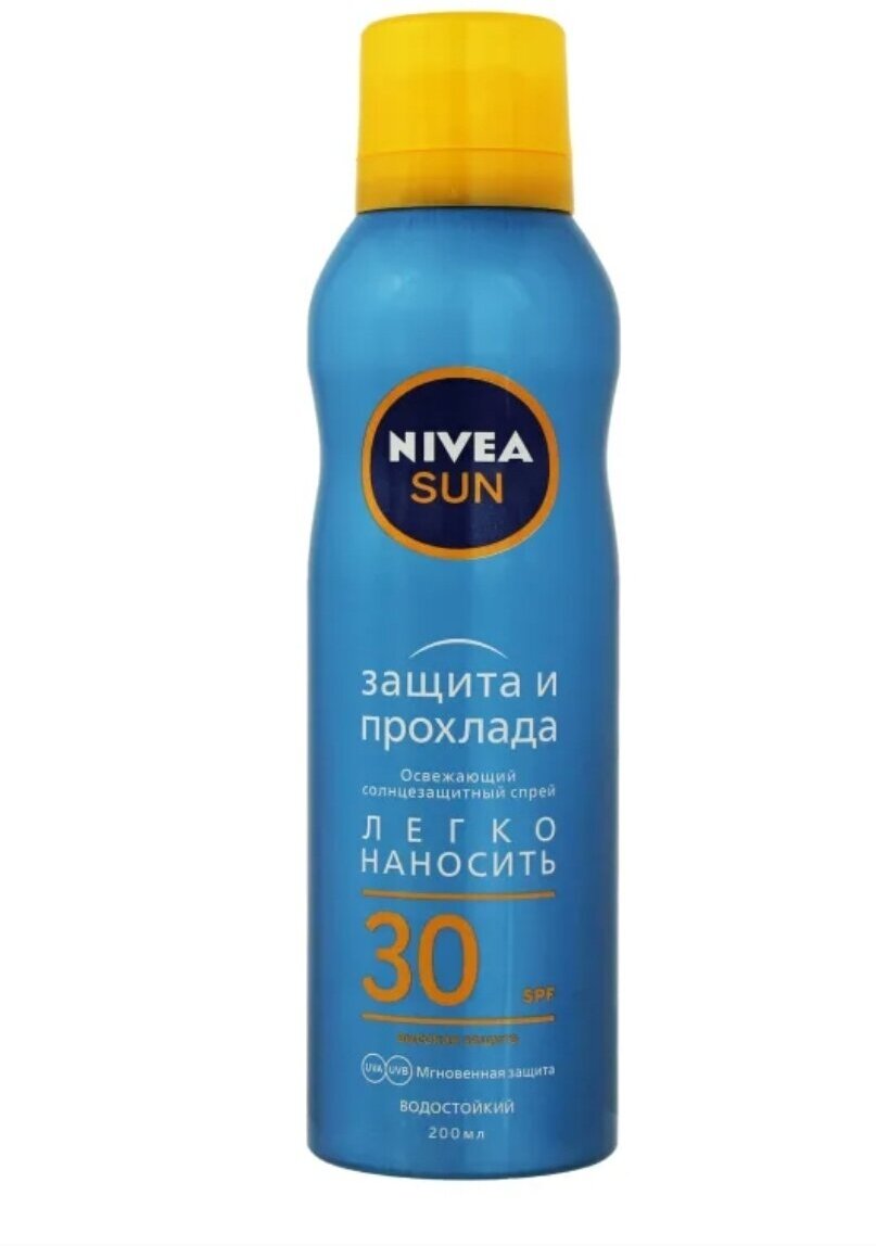 Nivea Sun освежающий солнцезащитный спрей Защита и прохлада SPF 30 200 мл 190 г