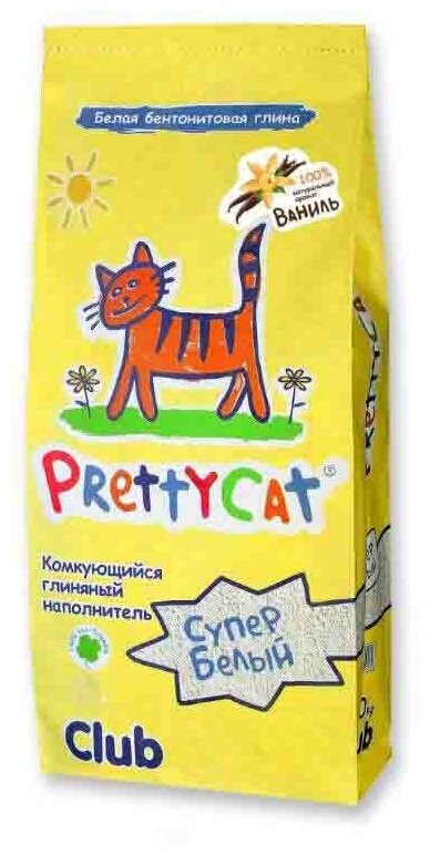 PrettyCat наполнитель комкующийся для кошачьих туалетов "Супер белый" с ароматом ванили, 10 кг