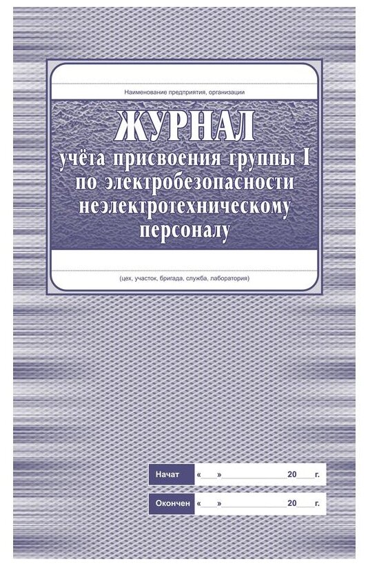 Журнал учета присвоения группы I по электробезопасности Учитель-Канц КЖ 134