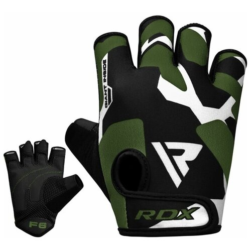 Перчатки для фитнеса RDX F6 BLACK/GREEN - RDX - Черный - M боксёрские перчатки rdx f6 matte black rdx черный 12 oz
