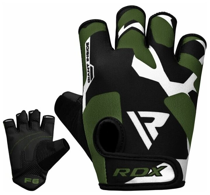 Перчатки для фитнеса RDX F6 BLACK/GREEN - RDX - Черный - M