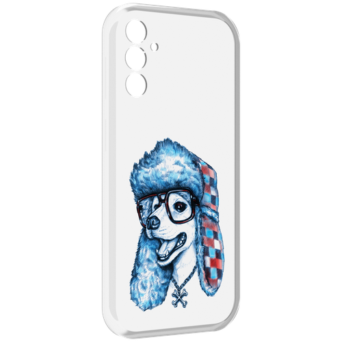 Чехол MyPads зимний пес для Samsung Galaxy M13 задняя-панель-накладка-бампер