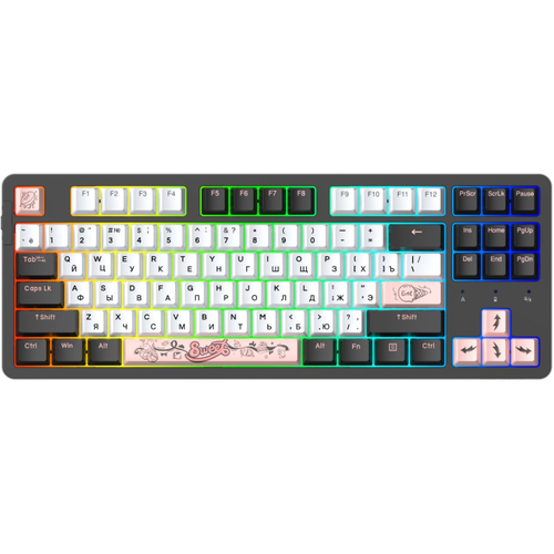 Клавиатура механическая проводная Dareu A87X Black-White (черный/белый), 87 клавиш, BlueSky V3 switch, подключение USB, подсветка RGB