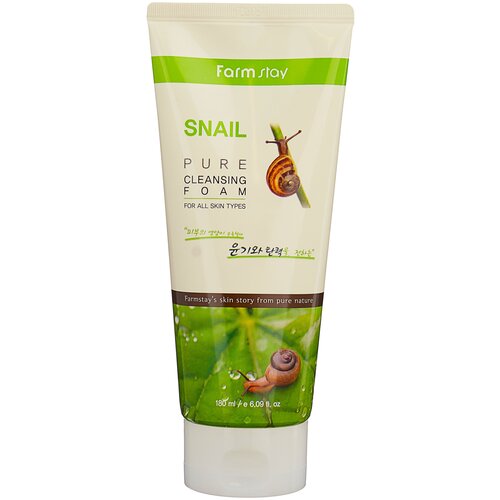 Farmstay пенка очищающая с экстрактом улитки Snail Pure Cleansing Foam, 180 мл пенка очищающая с экстрактом улитки farm stay snail pure cleansing foam 180 мл