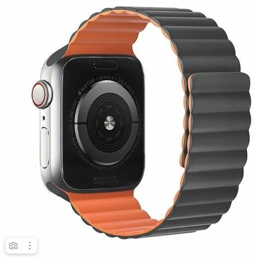 Ремешок для Apple Watch 38/40/41mm HOCO WA07 Flexible series magnetic силикон серый/оранжевый магнитная застежка