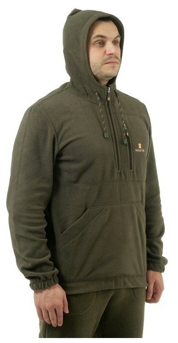 Куртка флисовая "Стриж" трикотаж на флисе, меланж-олива, р. 46, 170-176
