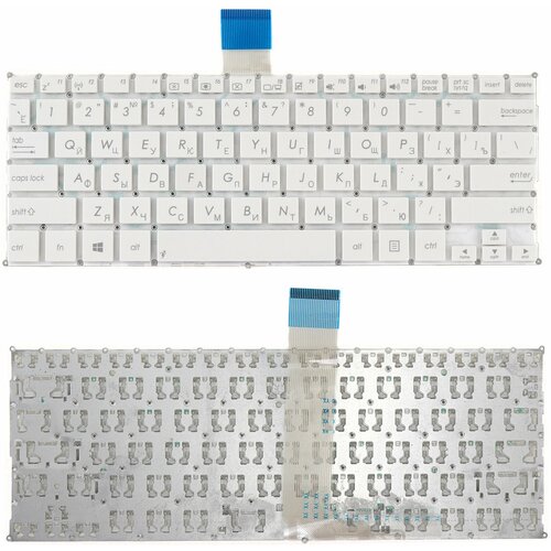 Клавиатура для ноутбука Asus F200CA, F200LA, F200MA белая без рамки клавиатура для asus x200m x200ca aeex8701010 0knb0 1124ru00 0knb0 1123ru00
