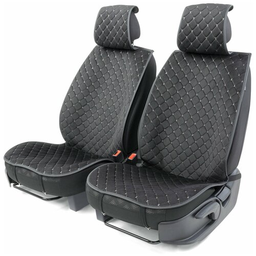 Накидки на передние сиденья Car Performance CUS-1012 BK/RD, 2 шт.,алькантара, поролон 8 мм., чёрн./красный