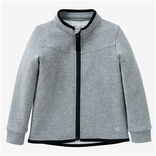 фото Толстовка детская 500 серая baby gym, размер: 113-122 cm 5-6, цвет: серо-голубой/черный domyos х декатлон decathlon