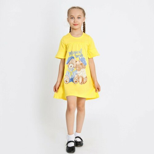 Платье Ивашка, хлопок, размер 122, желтый
