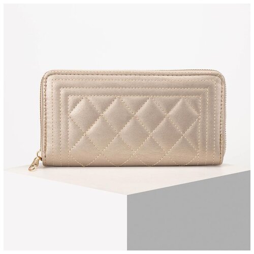 фото Кошелёк женский, 2 отдела на молнии, цвет серебристый сима-ленд