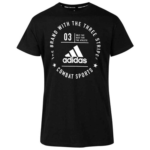 Футболка The Brand With The Three Stripes T-Shirt Combat Sports черно-белая (размер S)