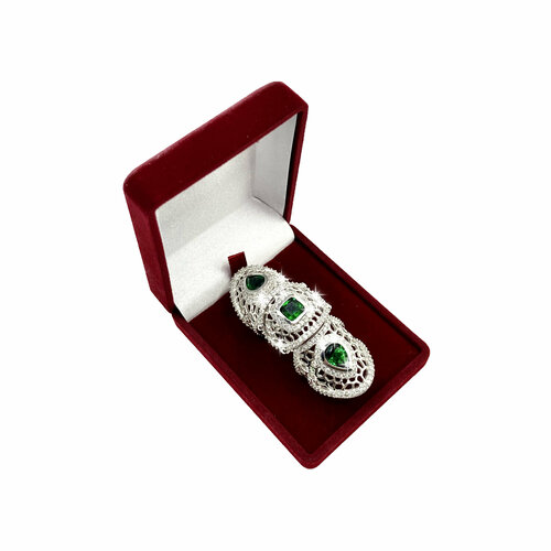 Кольцо, кристаллы Swarovski, размер 17, зеленый