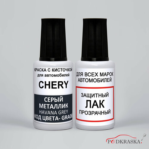 фото Подкраска сколов gw ( gra08) - havana grey для chery, темно-серый титан, ремкомплект 2 флакона podkraska