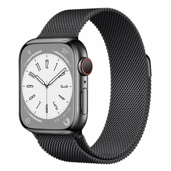 Ремешок миланcкий из нержавеющей стали Milanese Loop для Apple Watch 42/44/45/49 мм на магните темно-серый (3)