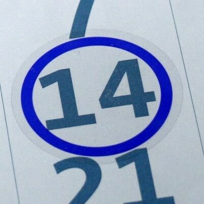 Курсор статик 36 мм прозрачный с синим ободком (10 шт) — фото 1