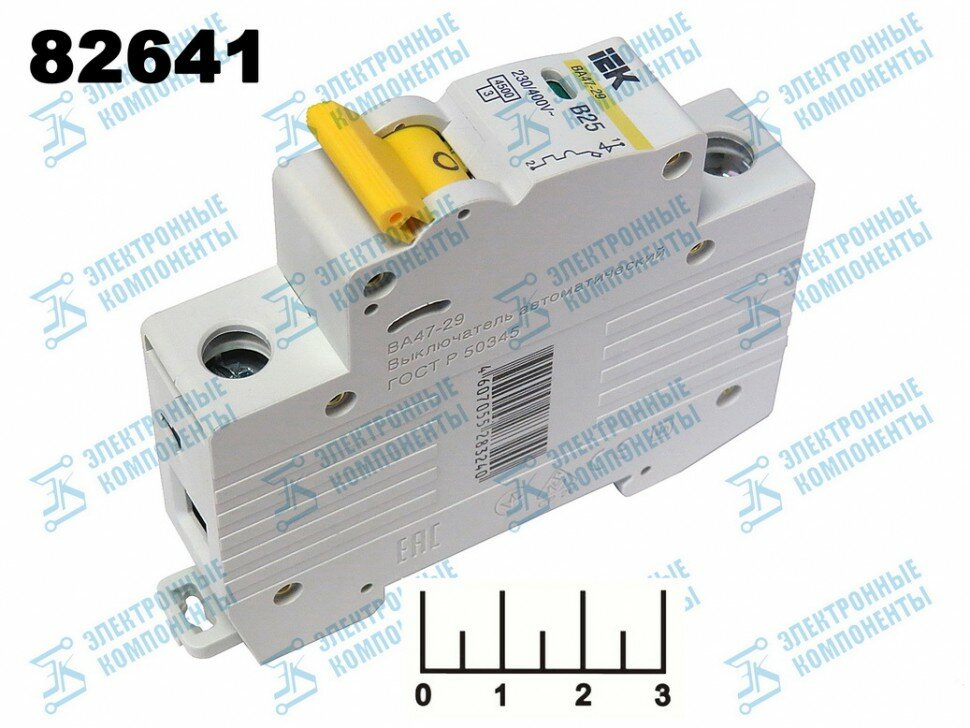 ВА47-29 MVA20-1-025-B Автоматический выключатель однополюсный 25А (4.5 кА, B) Упаковка (12 шт.) IEK - фото №3