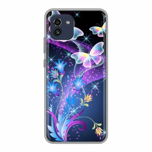 Дизайнерский силиконовый чехол для Самсунг А03 / Samsung Galaxy A03 Бабочки дизайнерский силиконовый чехол для самсунг а03 samsung galaxy a03 бабочки фиолетовые