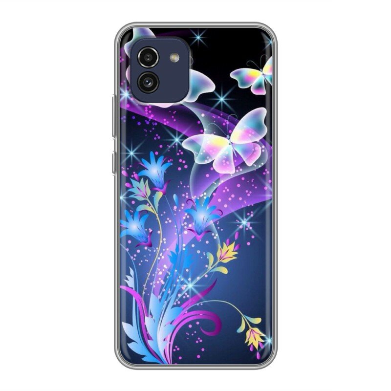 Дизайнерский силиконовый чехол для Самсунг А03 / Samsung Galaxy A03 Бабочки