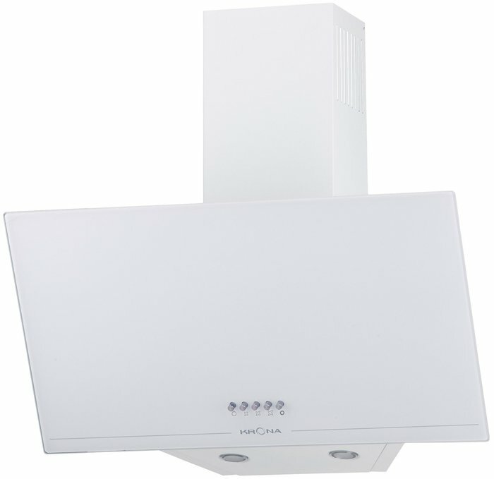 Вытяжка KRONA JINA 600 White PB, цвет корпуса белый, цвет окантовки/панели белый