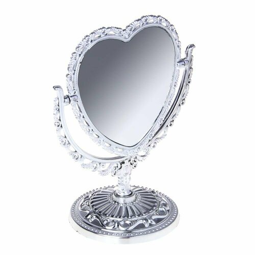 Зеркало настольное двустороннее с увеличением пластик стекло 16x14 см 297₽