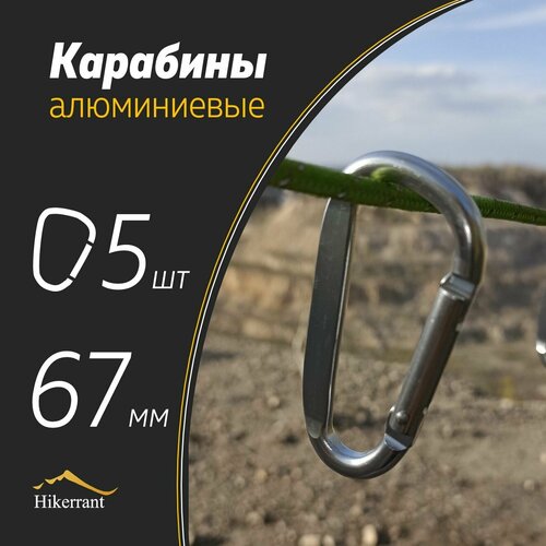 Карабин HIKERRANT, 5 шт., серебряный