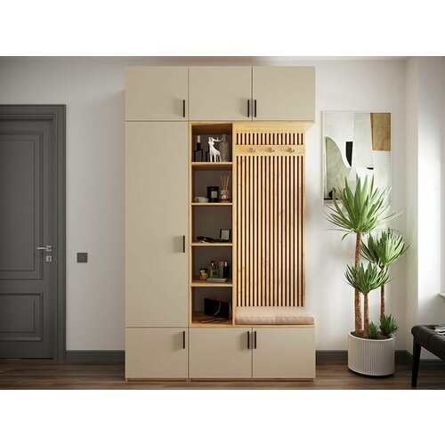 Прихожая в коридор Дуглас 10 135х240х50 Дуб крафт золотой Бромелия 102152₽