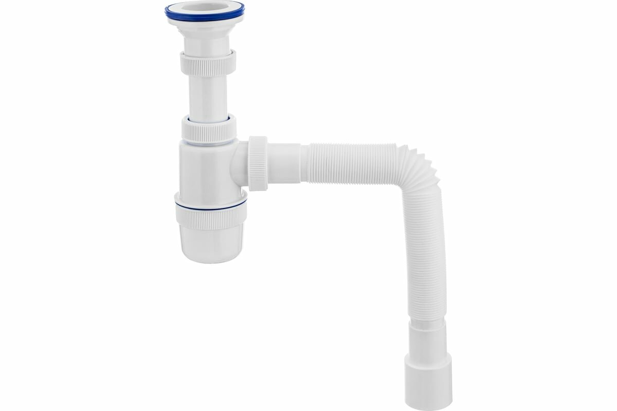 VIRPLAST Сифон "Элит" 1 1/2x40 мм универсальный для мойки и раковины с пластик. решеткой 30987060