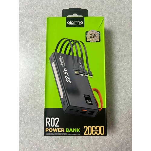 Повербанк 20000 mah беспроводной Внешний аккумулятор портативный с фонариком 4 встроенных кабеля 4 выхода 2499₽