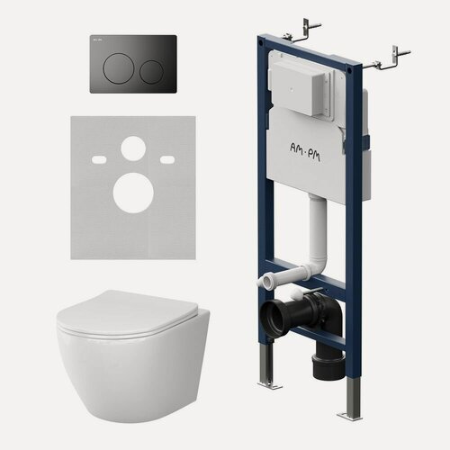 Изображение товара Инсталляция AM.PM Like Aquaspin, с унитазом, подвесной, безободочный