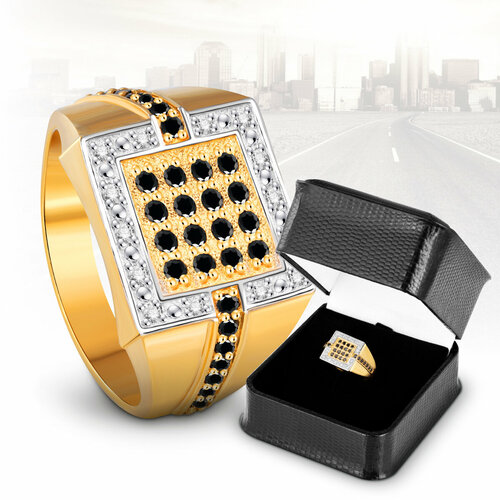 Печатка ИМПЕРАТОРСКИЙ БУТИК серебро 925 проба золочение муассанит бриллиант размер 215 золотой 37000₽