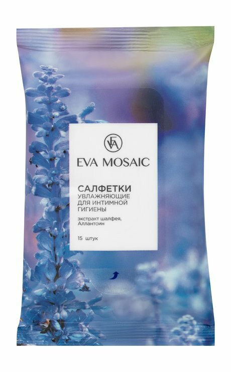 Салфетки для тела с экстрактом шалфея и аллантоином Eva Mosaic Салфетки Увлажняющие Для интимной гигиены