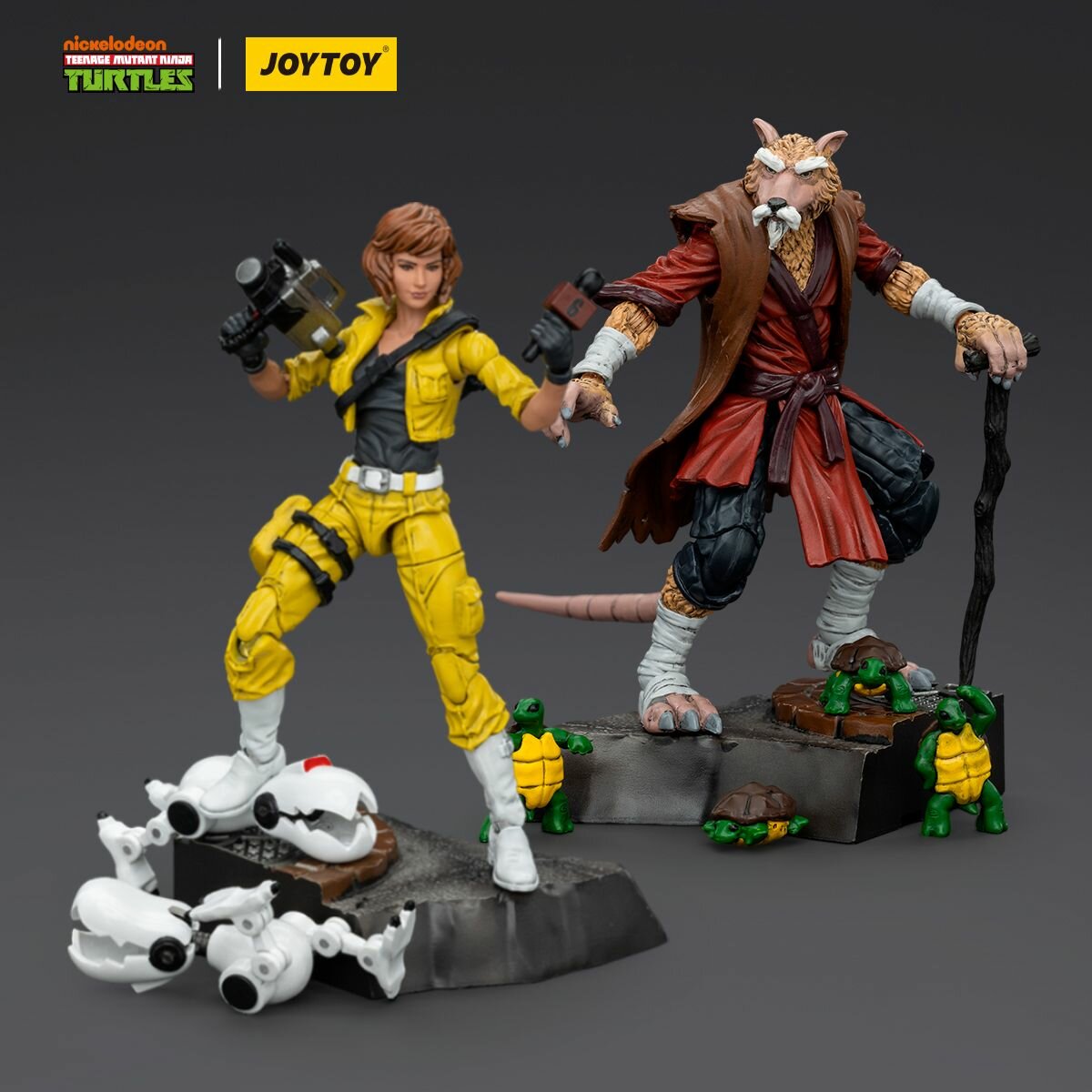 Аксессуар для фигурок, из ABS пластика, набор 2 шт, тематика TMNT April O'Neil Splinter, для коллекции — фото 1