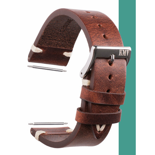 Ремешок KMV, фактура гладкая, размер 22, коричневый
