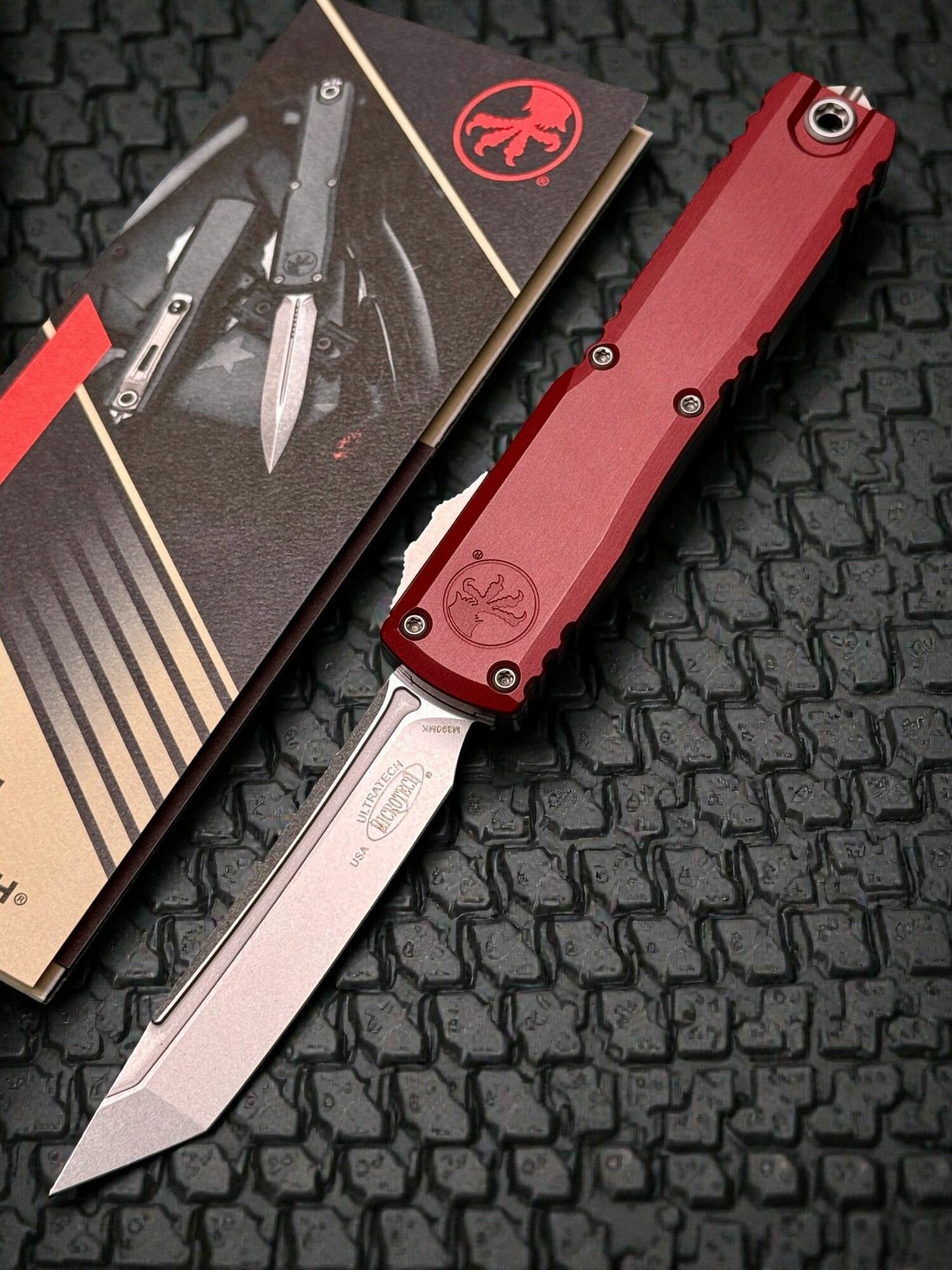 Нож складной MicroTech MCT112310MR Ultratech Gen III ZBP, StoneWash Blade, Merlot Handle