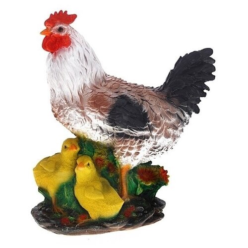 Фигура декоративная садовая Курица с цыплятами, 16*27.5*34 см KSMR-123270/F039