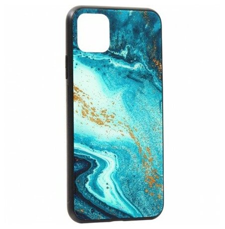 Чехол (клип-кейс) Deppa для Apple iPhone 11 Pro Max Glass Case голубой (87267) - фото №5