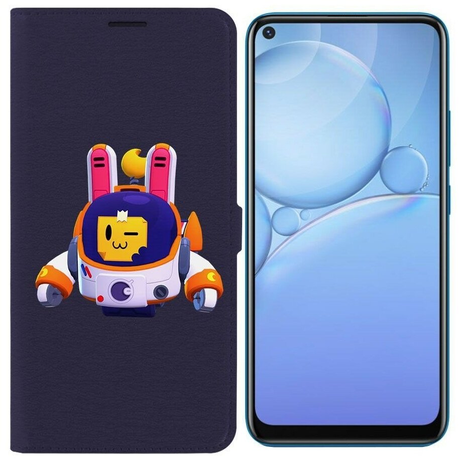 Чехол книжка Krutoff Эко Book для Vivo Y30 Brawl Stars-Лунный Спраут (синий)