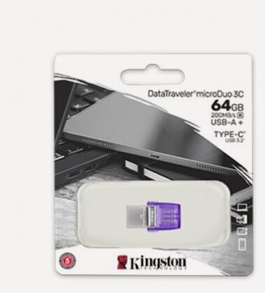 Изображение товара USB флешка Kingston 64Gb DTDUO3CG3/64GB USB Type-C 3.2 Gen 1/USB 3.2 Gen 1