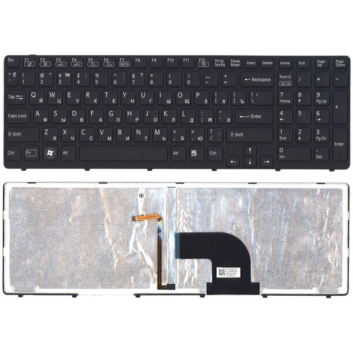 Клавиатура для ноутбука Sony Vaio SVE1511T1RB черная с подсветкой 168000₽