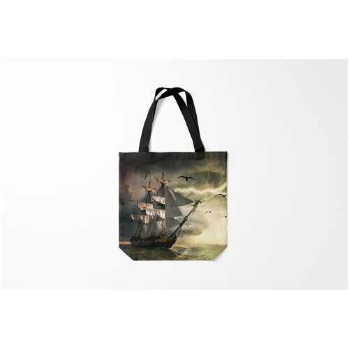 фото Сумка-шоппер / 40х40 см / морские жители / акулы парусник burnettie