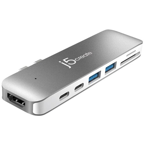 Мини док-станция j5create USB-C ULTRADRIVE MINIDOCK. Интерфейс: Thunderbolt 3 USB-C x 2. модульная док станция j5create ultradrive kit usb c с поддержкой двух дисплеев