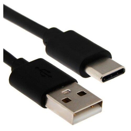 Кабель Windigo, Type-C - USB, 3 А, зарядка + передача данных, TPE оплетка, 1 м, черный