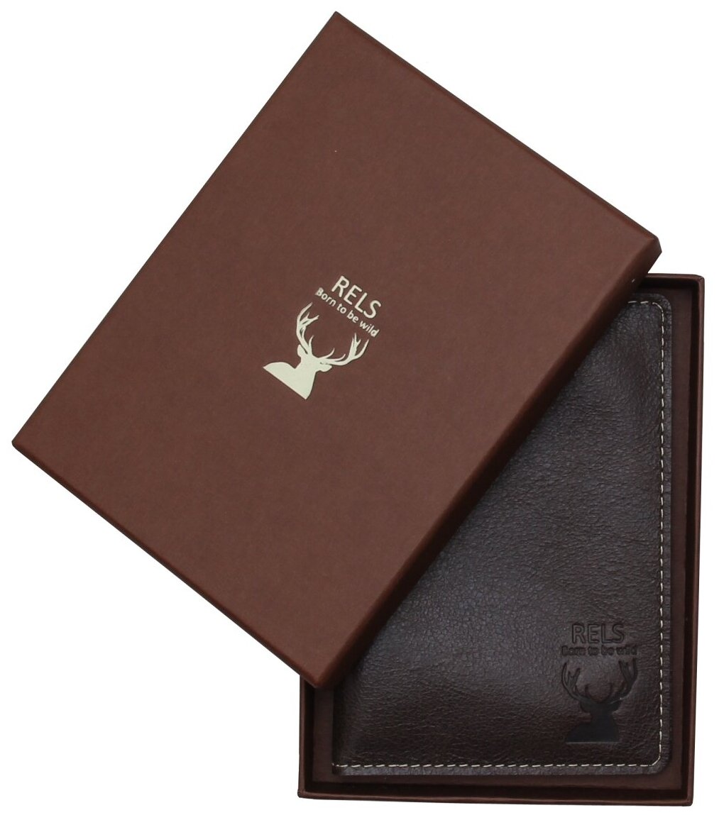 Обложка для автодокументов RELS, коричневый — фото 1