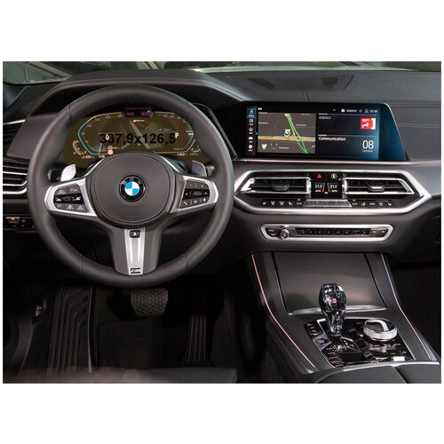 Автомобильная статическая пленка для экрана приборной панели 12.3' на BMW X6 с датчиком (матовая)
