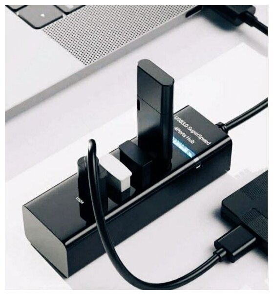 Разветвитель USB 3.0 на 4 порта , Hub USB 3.0 4 Ports , провод 30 см