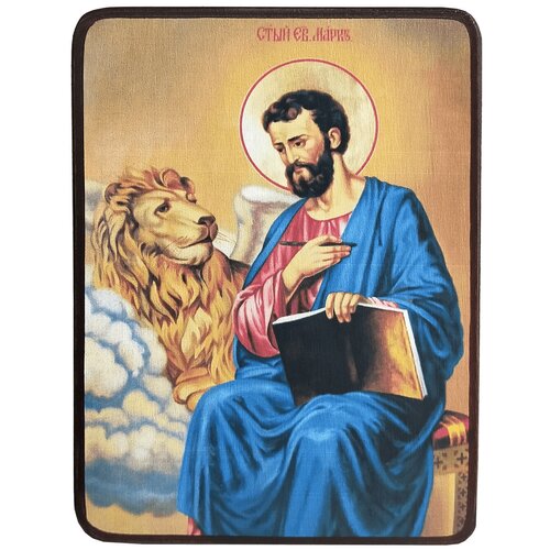 Икона Марк апостол, Евангелист со львом, размер 19 х 26 см икона марк апостол евангелист размер 14 х 19 см