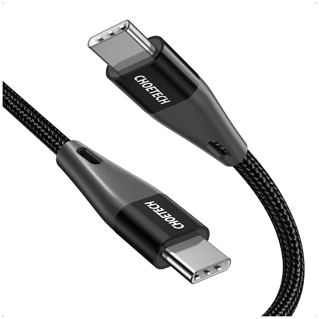 Кабель Choetech USB C PD 60 Вт, цвет черный, 1.2 м (XCC-1003)