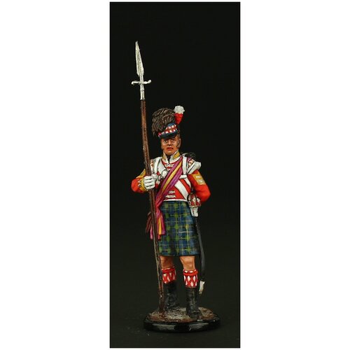 Оловянный солдатик SDS: Великобритания. Шотландцы 92-го Гордона полка, Сержант, 1815 г. оловянный солдатик топ сержант 42 го королевских шотландских горцев пехотного полка черная стража 1815 г